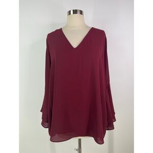 Alfani Casual V-Neck Long Sleeve Blouse